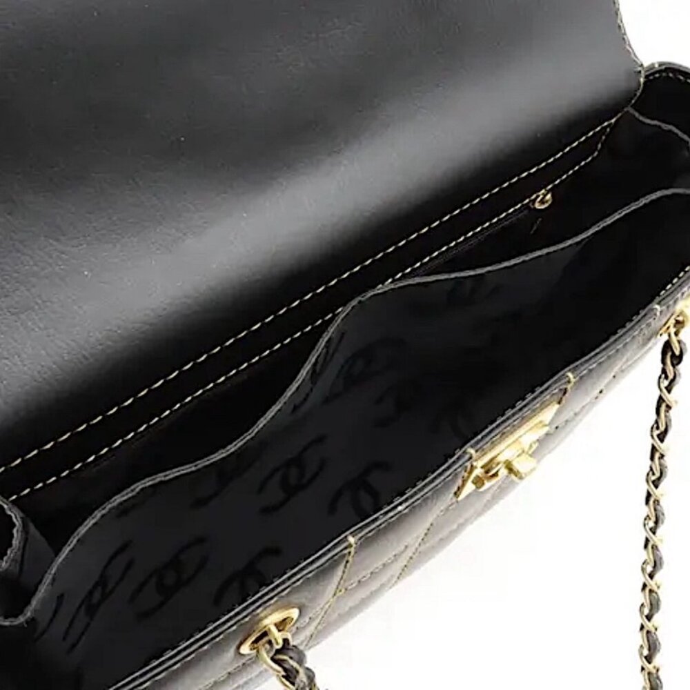 Chanel Chocolate Bar Wild Stitch Chain Bag in Black Leather with Gold Hardware - Picture 16 of 16